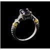 Image 4 : 1.90 ctw Sapphire and Diamond Ring - Platinum and 18KT Yellow Gold