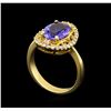 Image 4 : 14KT Yellow Gold 2.45 ctw Tanzanite and Diamond Ring