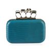 Image 2 : Teal Blue Textured Evening Clutch