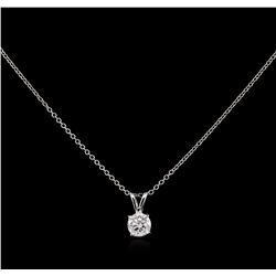 0.59 ctw Diamond Pendant With Chain - 14KT White Gold