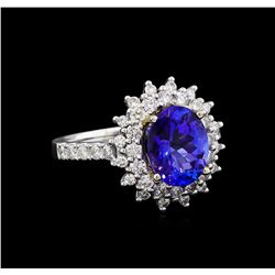 14KT White and Yellow Gold 2.83 ctw Tanzanite and Diamond Ring