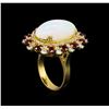 Image 4 : 8.19 ctw Opal, Ruby and Diamond Ring - 14KT Yellow Gold