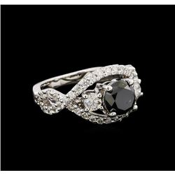 2.60 ctw Black Diamond Ring - 14KT White Gold