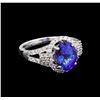 Image 1 : 14KT White Gold 2.56 ctw Tanzanite and Diamond Ring