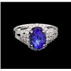 Image 2 : 14KT White Gold 2.56 ctw Tanzanite and Diamond Ring