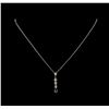 Image 2 : 14KT White Gold 1.74 ctw Diamond Pendant With Chain