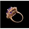 Image 3 : 14KT Rose Gold 7.95 ctw Tanzanite, Ruby and Diamond Ring