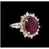 Image 1 : 14KT White Gold 8.81 ctw Ruby and Diamond Ring