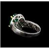 Image 3 : 14KT Two-Tone 3.39 ctw Emerald and Diamond Ring