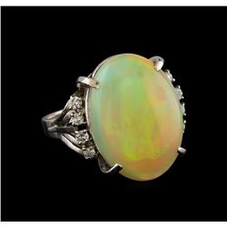 8.26 ctw Opal and Diamond Ring - Platinum