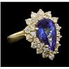 Image 1 : 3.15 ctw Tanzanite and Diamond Ring - 14KT Yellow Gold