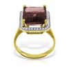 Image 1 : 7.7 ctw Garnet & Diamond Ring Jewelry 14KT Yellow Gold