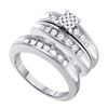 Image 1 : 0.75CT Diamond Trio Set 10KT Ring White Gold