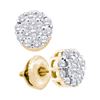 Image 1 : 0.50CT Diamond Flower 14KT Earrings Yellow Gold