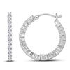 Image 1 : 1.50CT Diamond Hoops 10KT Earrings White Gold