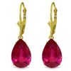 Image 1 : 10 ctw Ruby Earrings Jewelry 14KT Yellow Gold