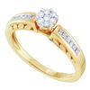 Image 1 : 0.25CT Diamond Flower 14KT Ring Yellow Gold