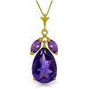 Image 1 : 6.5 ctw Amethyst Necklace Jewelry 14KT Yellow Gold