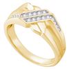 Image 1 : 0.20CT Diamond Mens 14KT Ring Yellow Gold