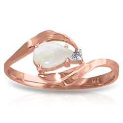 0.26 ctw Opal & Diamond Ring Jewelry 14KT Rose Gold