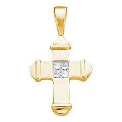 0.05CT Diamond Cross 10KT Pendant Yellow Gold