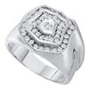 Image 1 : 0.50CT Diamond Mens 14KT Ring White Gold