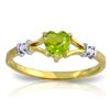 Image 1 : 0.47 ctw Peridot & Diamond Ring Jewelry 14KT Yellow Gold