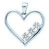 Image 1 : 0.05CT Diamond Heart 10KT Pendant White Gold