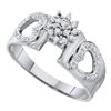 Image 1 : 0.10CT Diamond Cluster 10KT Ring White Gold