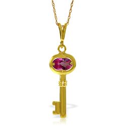 0.50 ctw Pink Topaz Necklace Jewelry 14KT Yellow Gold