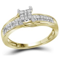 0.50CT Diamond Invisible 14KT Ring Yellow Gold