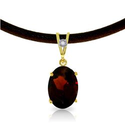 7.56 ctw Garnet & Diamond Necklace Jewelry 14KT Yellow Gold