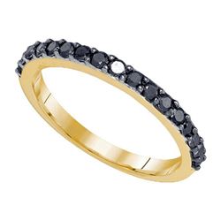 0.50CTW White and Black Diamond Anniversary 10KT Ring Yellow Gold