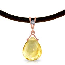 6.51 ctw Citrine & Diamond Necklace Jewelry 14KT Rose Gold