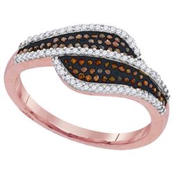 0.33CTW White and Champagne Diamond Micro-Pave 10KT Ring Rose Gold