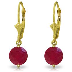 4 ctw Ruby Earrings Jewelry 14KT Yellow Gold