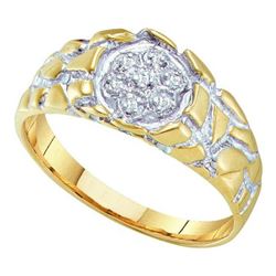 0.05CT Diamond Mens 10KT Ring Yellow Gold