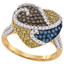 1.0CT Diamond Heart 10KT Ring Yellow Gold