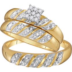 0.10CT Diamond Trio Set 10KT Ring Yellow Gold