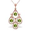 Image 1 : 1.20 ctw Peridot Necklace Jewelry 14KT Rose Gold