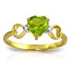 Image 1 : 0.96 ctw Peridot & Diamond Ring Jewelry 14KT Yellow Gold