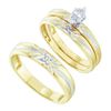 Image 1 : 0.10CT Diamond Trio Set 10KT Ring Yellow Gold