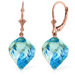 27.85 ctw Blue Topaz Earrings Jewelry 14KT Rose Gold