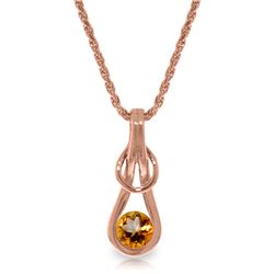 0.65 ctw Citrine Necklace Jewelry 14KT Rose Gold