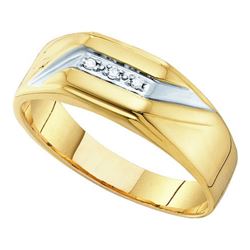 0.03CT Diamond Mens 10KT Ring Yellow Gold