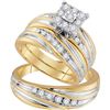 Image 1 : 0.75CT Diamond Trio Set 10KT Ring Yellow Gold