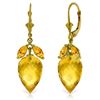 Image 1 : 20 ctw Citrine Earrings Jewelry 14KT Yellow Gold