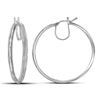 Image 1 : 0.25CT Diamond Hoops 10KT Earrings White Gold