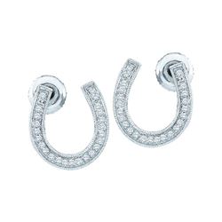 0.15CT Diamond Horse-Shoe 10KT Earrings White Gold