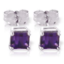 0.65 ctw Amethyst Earrings Jewelry 14KT White Gold